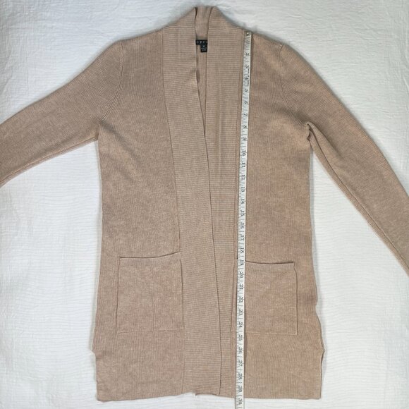 Cyrus Cardigan Sweater Open Front Front Pockets Vented Sides Tan Women's Size M - Picture 7 of 16